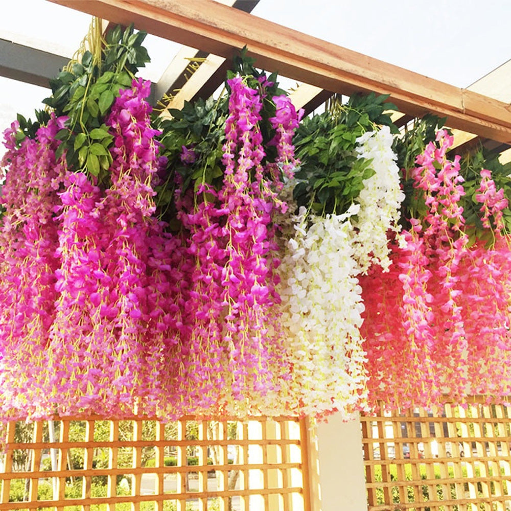 Artificial Hanging Silk Garland Vine Flowers Garden Decoration_4