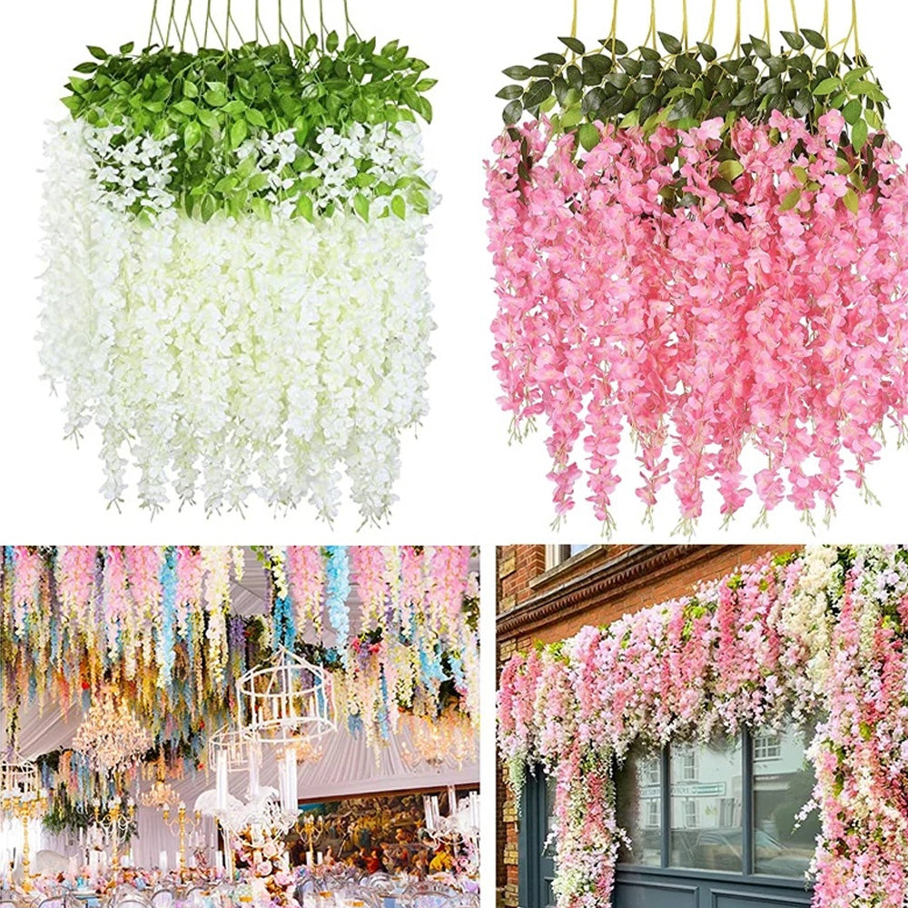 Artificial Hanging Silk Garland Vine Flowers Garden Decoration_5