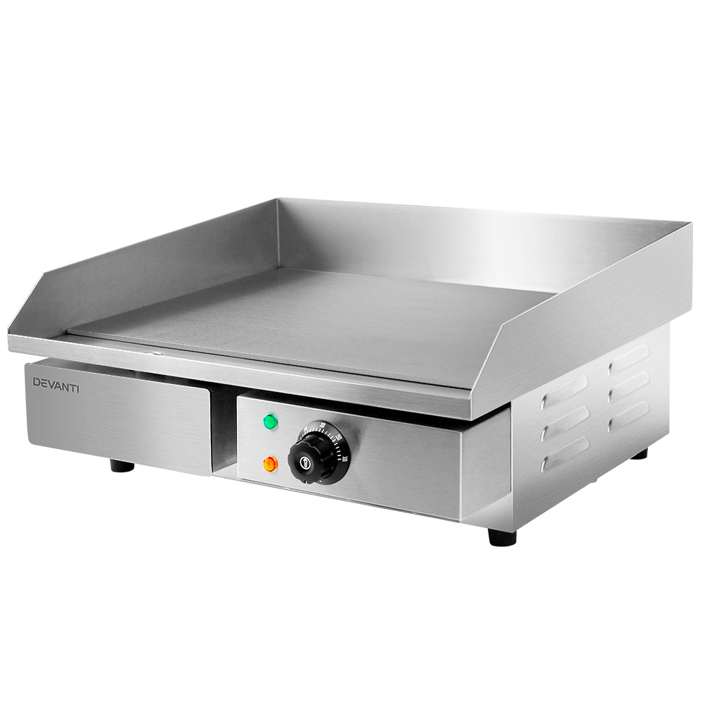 Devanti Commercial Electric Griddle 55cm Grill Plate 3000W