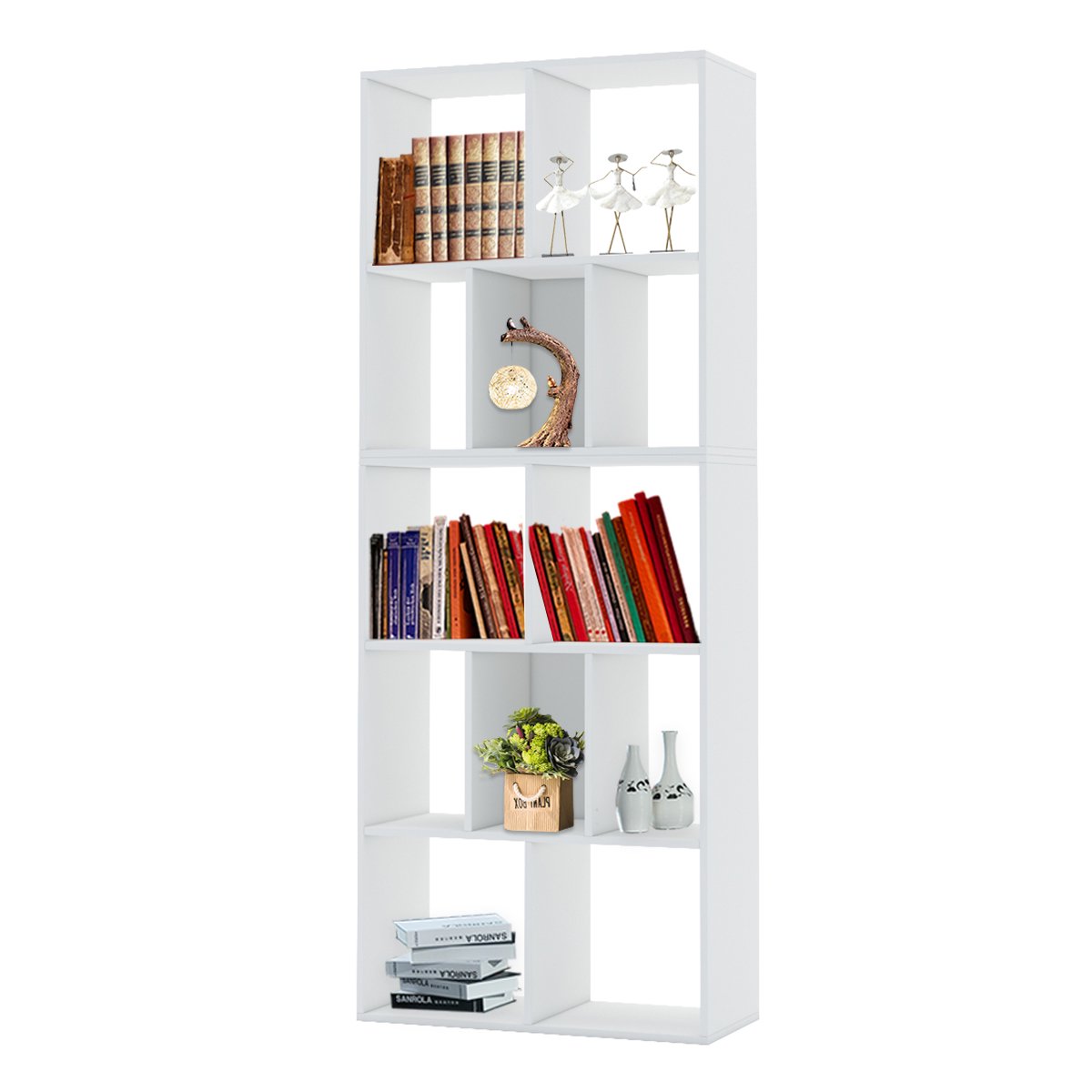 12 Cube Storage Organiser - Wooden Bookcase Cabinet Bookshelf