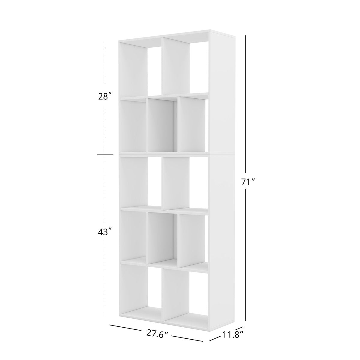 12 Cube Storage Organiser - Wooden Bookcase Cabinet Bookshelf