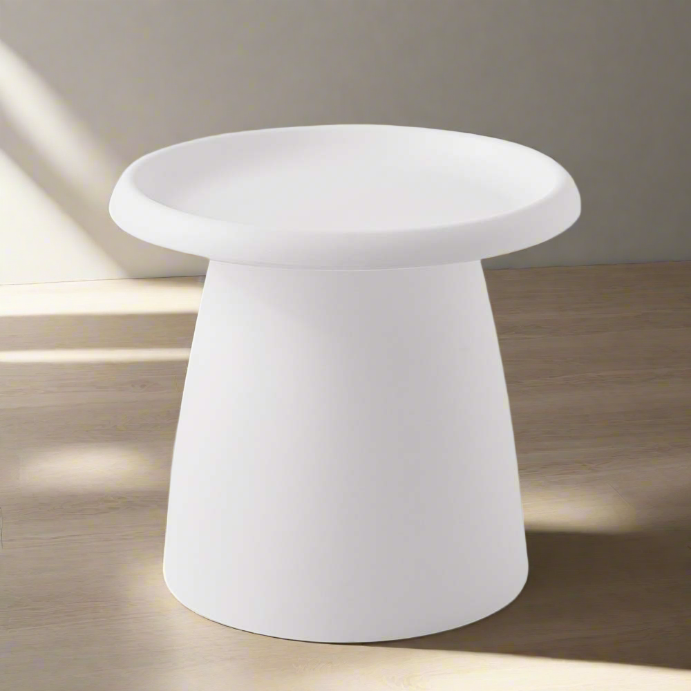 Artiss Coffee Table Round 52CM Plastic White