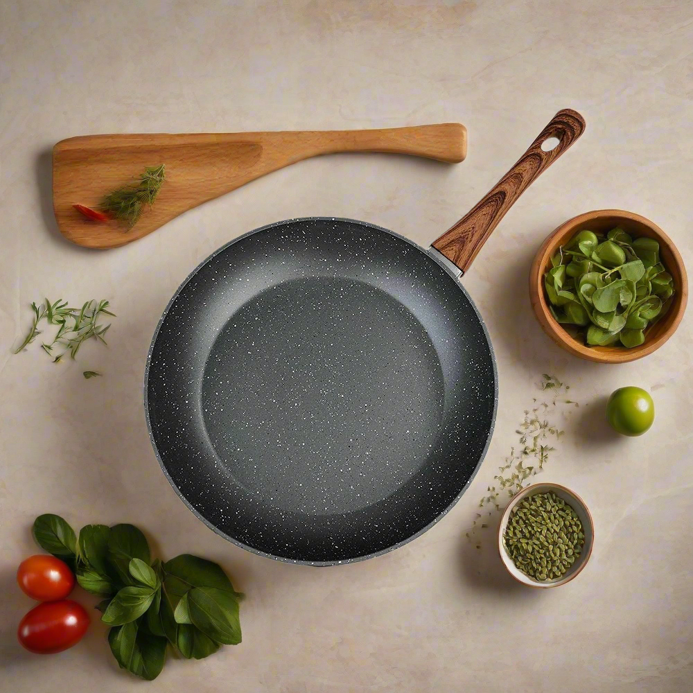 28cm PFOA Free Non-Stick Frypan with Wooden Look Handle