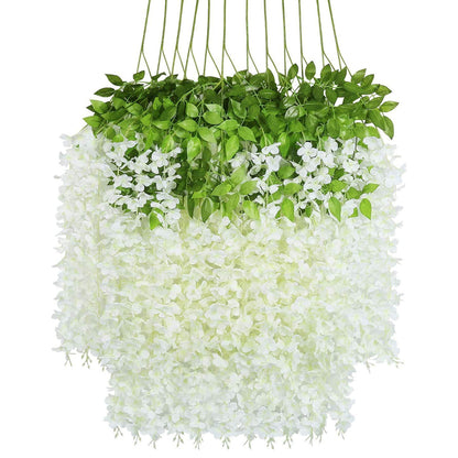 Artificial Hanging Silk Garland Vine Flowers Garden Decoration_0
