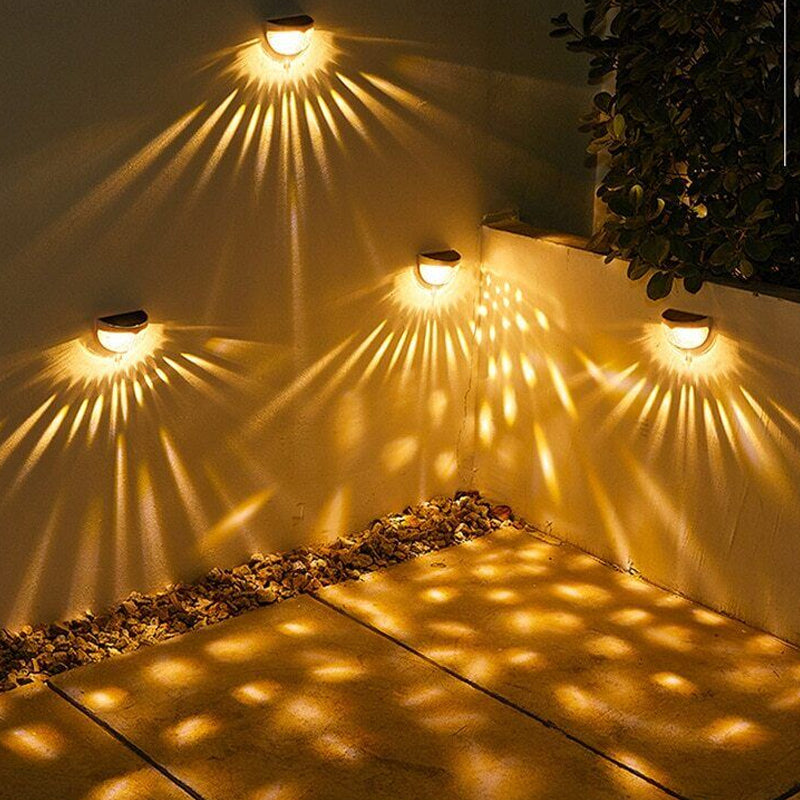 4 Pcs Waterproof Solar LED Wall Light for Garden and Outdoor- Solar Powered_2