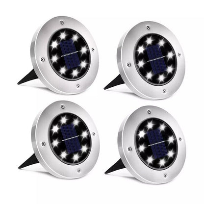 4 Pcs Solar Powered LED Light for Outdoor Garden Inground Recessed_0
