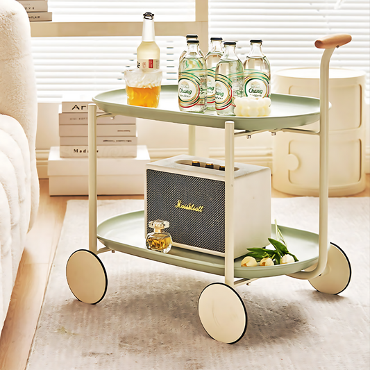 Movable Modern  Trolley Small Unit Coffee Table Cart Storage Sofa Side Table with Wheels