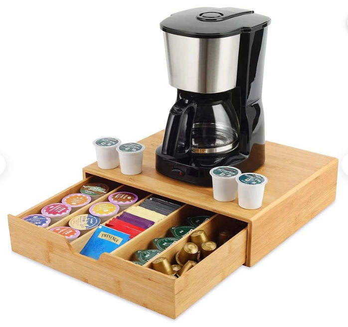 Bamboo K-Cup Coffee Pod Holder Storage Organiser