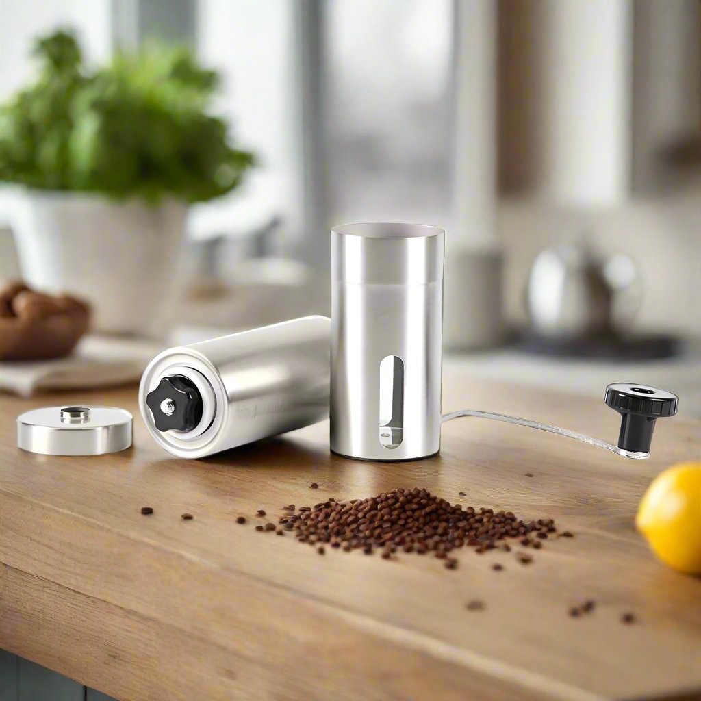 Coffee Bean Grinder - Stainless Steel Ceramic Burr Manual Hand Crank Nut Mill