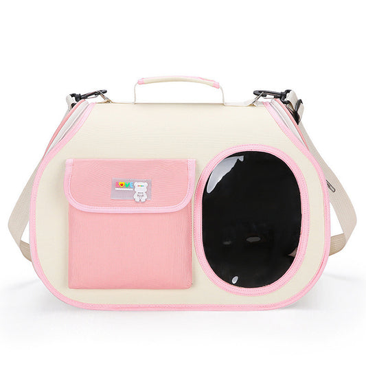 Pink Colors Pet Carrier Backpack | Breathable Cat Carrier Backpack with Transparent Window