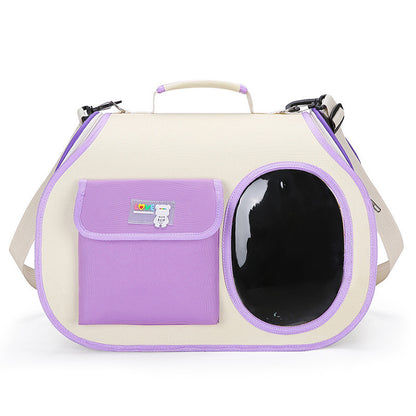 Purple Colors Pet Carrier Backpack | Breathable Cat Carrier Backpack with Transparent Window
