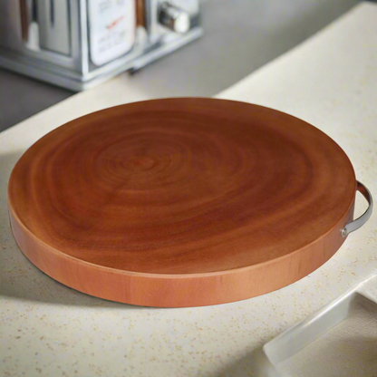YES4HOMES M Natural Hardwood Hygienic Kitchen Cutting Wooden Chopping Board Round