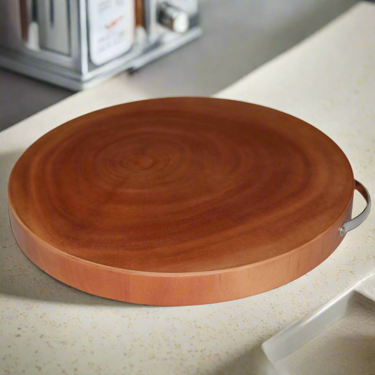 YES4HOMES M Natural Hardwood Hygienic Kitchen Cutting Wooden Chopping Board Round