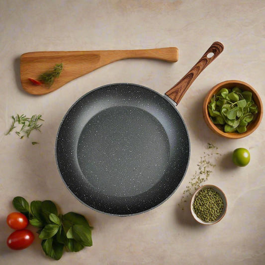 28cm PFOA Free Non-Stick Frypan with Wooden Look Handle
