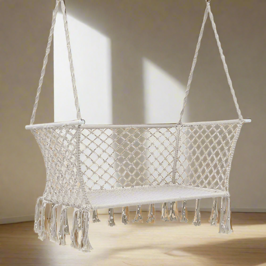 Gardeon Hammock Chair Outdoor Portable Camping Hammocks 2 Person Cream