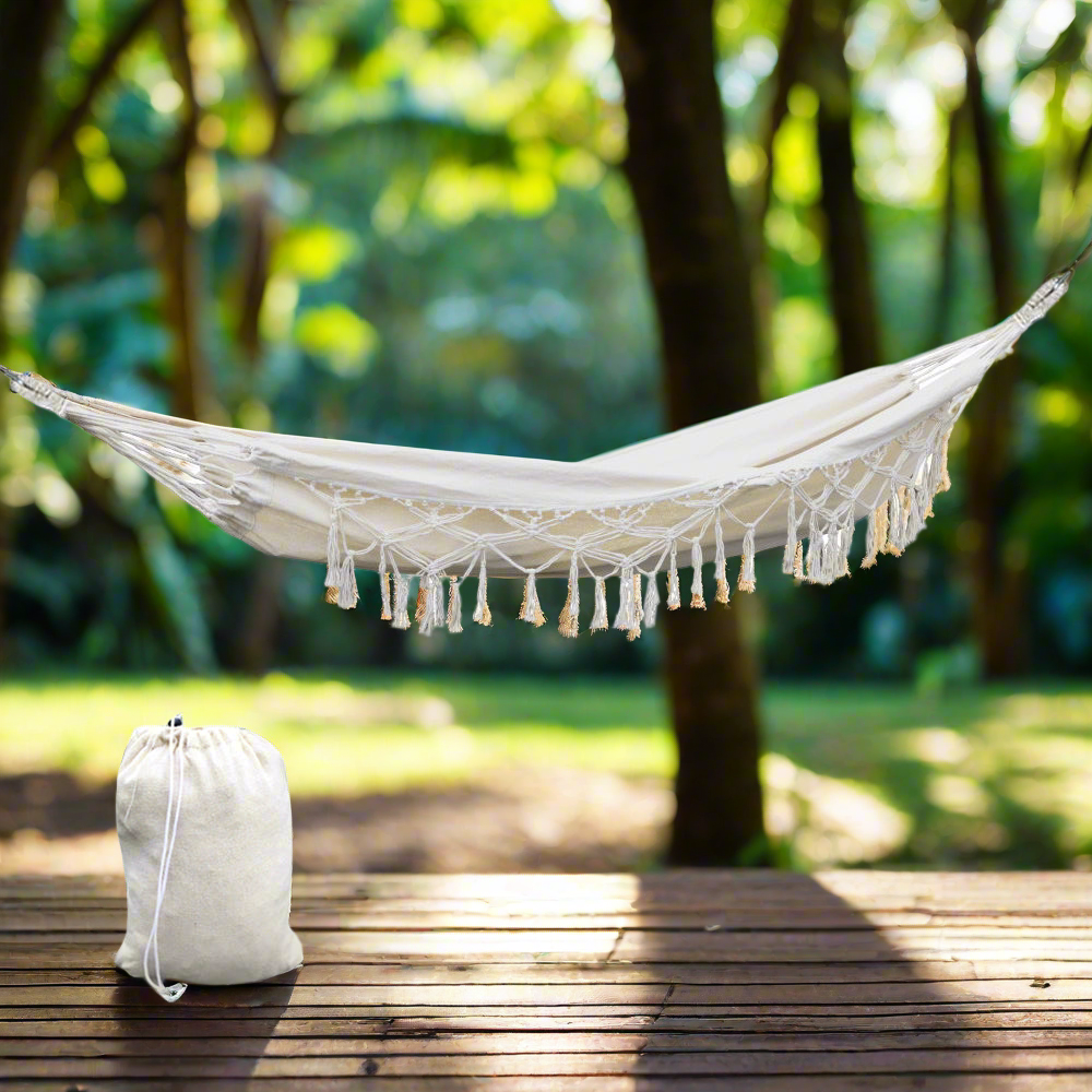 Gardeon Hammock Bed Rope Tassel Outdoor Hammocks Chair Camping